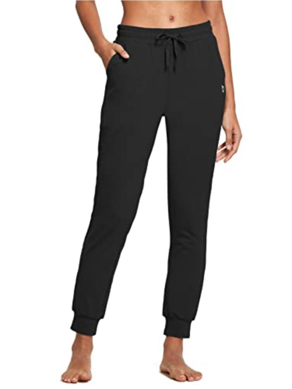 Cotton Blend Tapered Joggers with Pockets